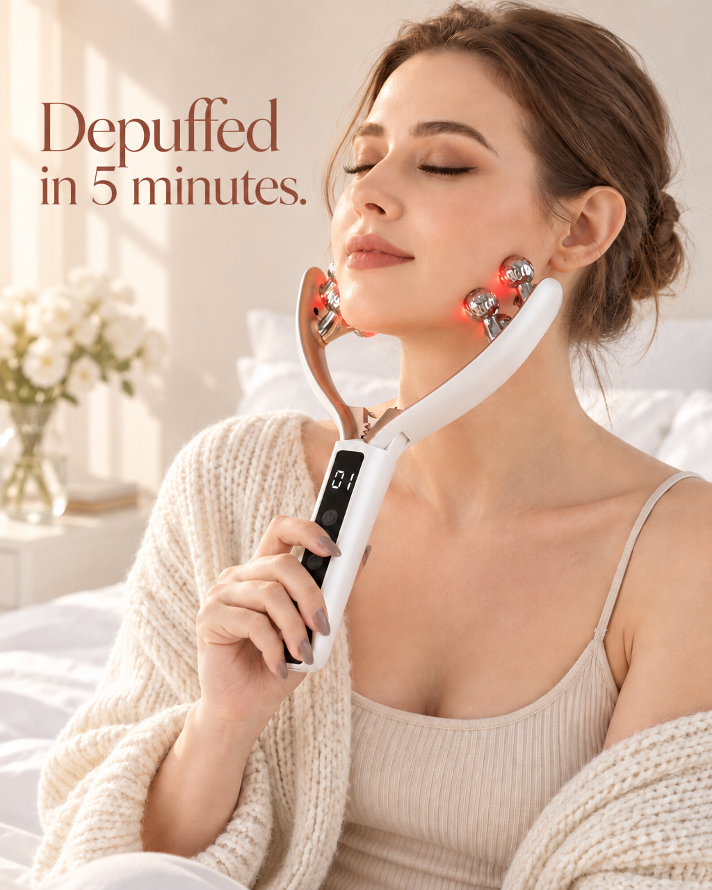 SoftWake 5-Minute Depuffing Roller (EMS + Red Light)