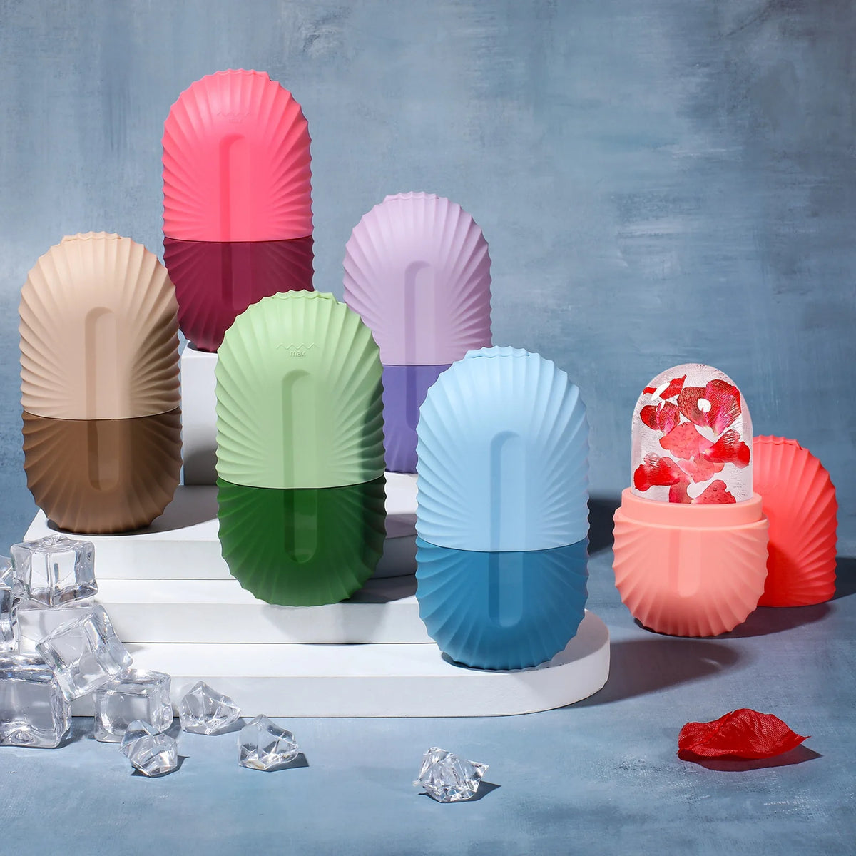 Ice Face Roller Ice Cube Beauty Massage Silicone Ice Mold for Eye Puffiness Ice Facial Roller Shrink Pores